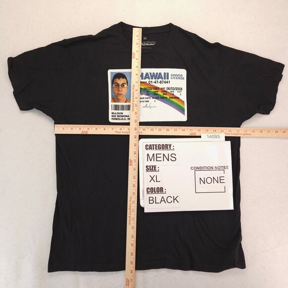 Superbad McLovin Crew Neck Short Sleeve Graphic T Shirt Mens Size XL Black - Picture 5 of 9